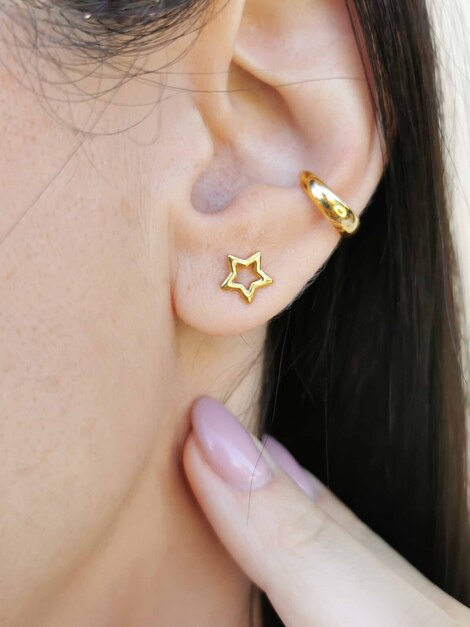 Estrellas gold stainless steel earrings