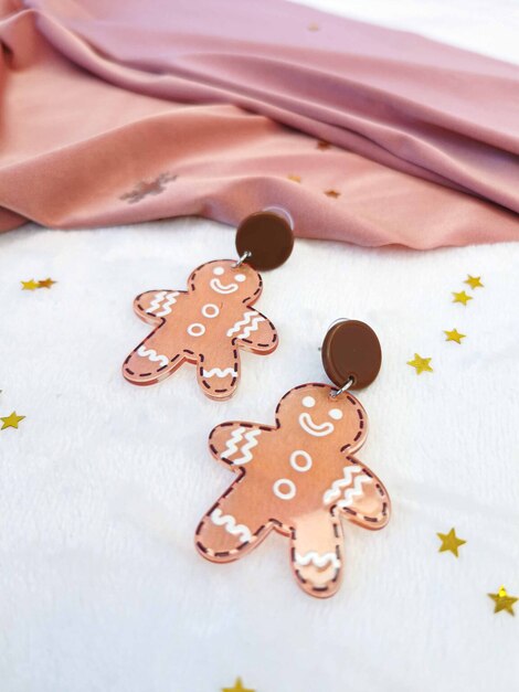 Ginger cookie earrings