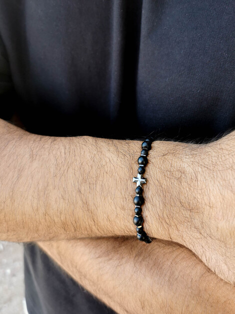 Cross & Stones men bracelet