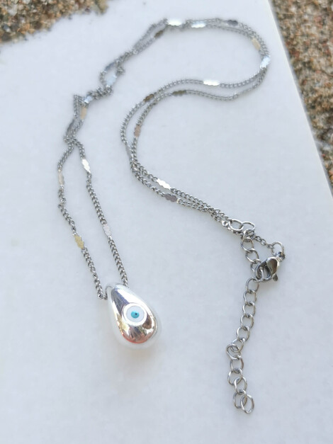 Drop stainless steel necklace